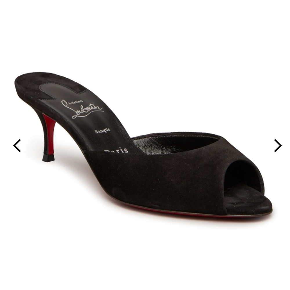 Christian LouboutinMe Dolly Suede Red Sole Slide Sandals